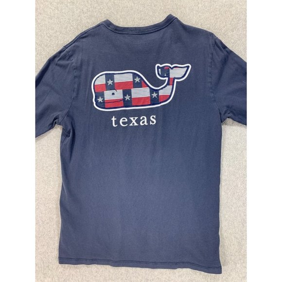 Vineyard Vines Texas Logo Long Sleeve Crew Tee Shirt (Men's Small) Blue - Picture 9 of 10